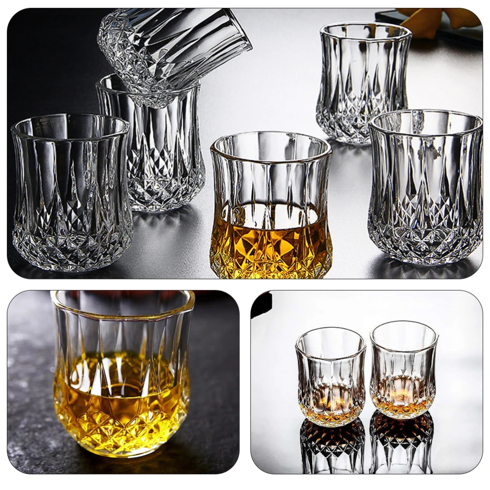 2Pcs Diamond Drinking Glass Cup Juice Milktea Cup Beer Glass (Transparent)