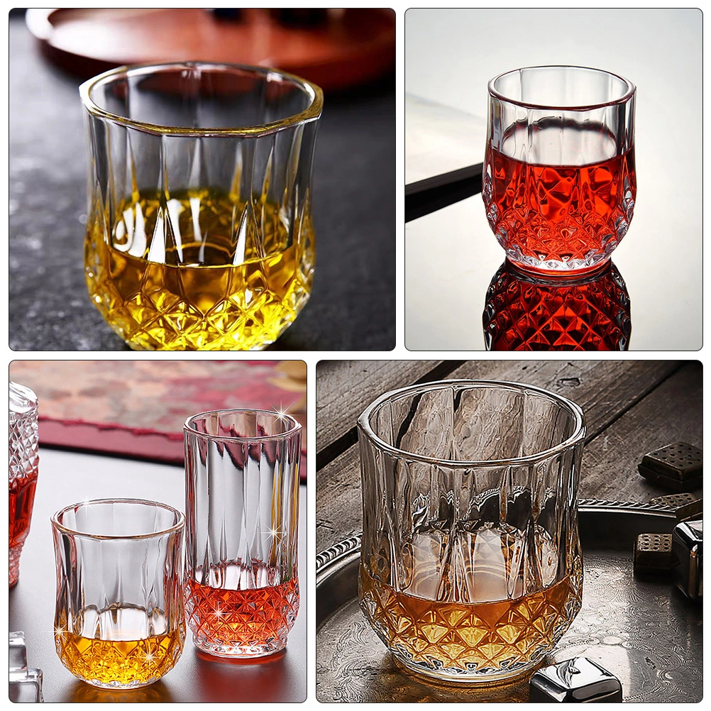 2Pcs Diamond Drinking Glass Cup Juice Milktea Cup Beer Glass (Transparent)