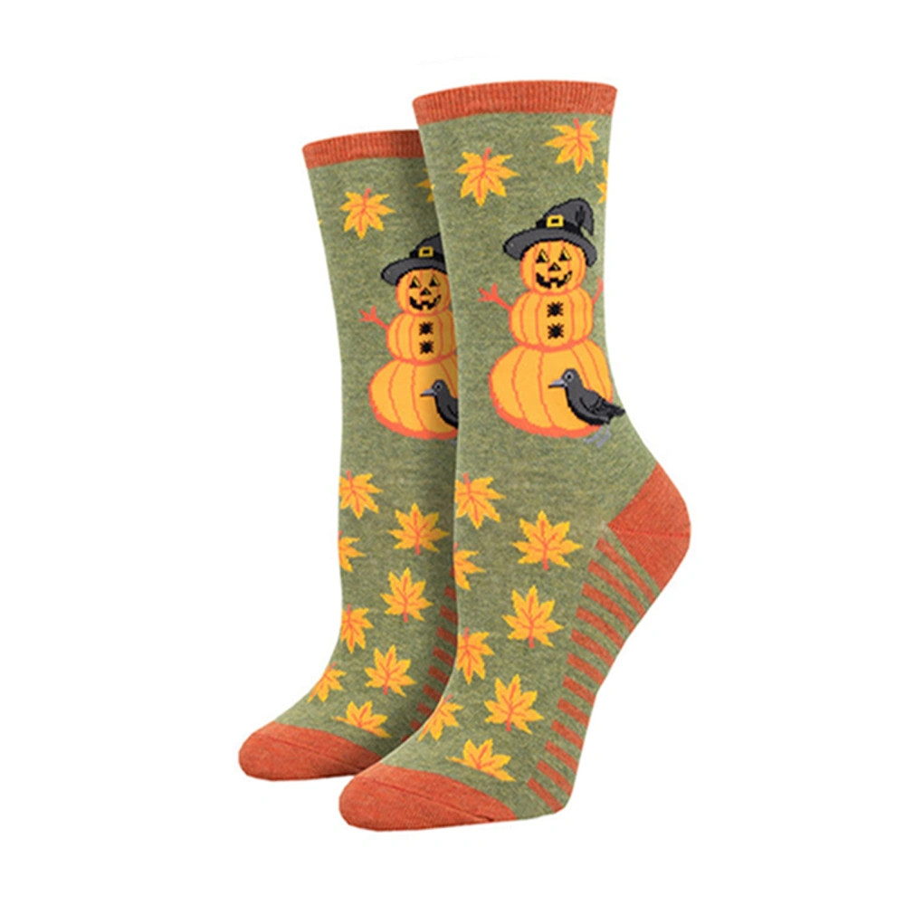 Halloween Novelty Crew Socks Pumpkins Ghost Witch Funny Colorful Socks for Women Men