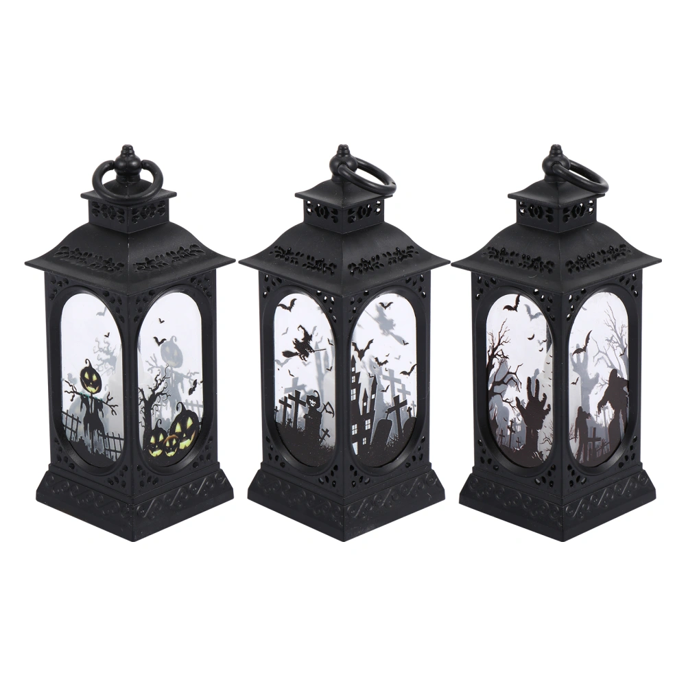 3pcs Halloween Horror Pattern Night Light Decor Lamp Lantern Decoration Props