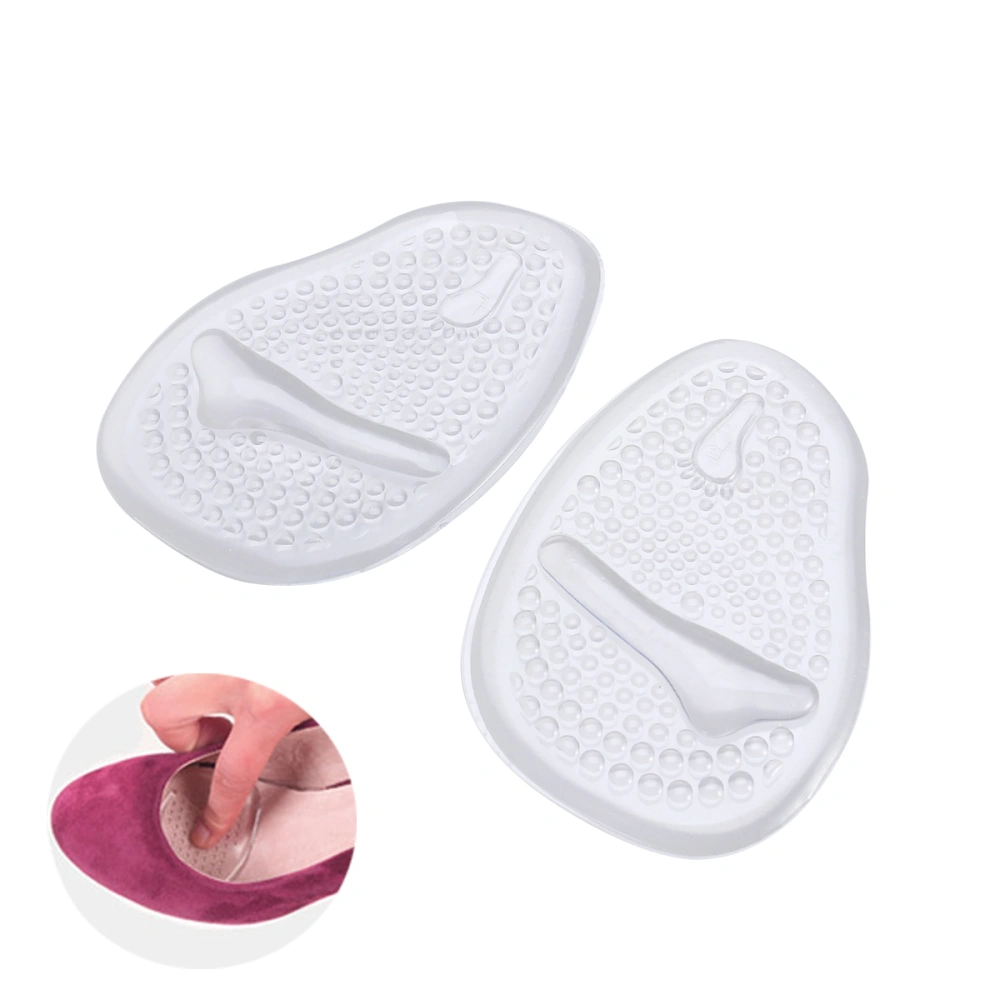 Foot Gel Massage Pad Forefoot Insoles Pain Relief Cushion for High Heel (Transparent)