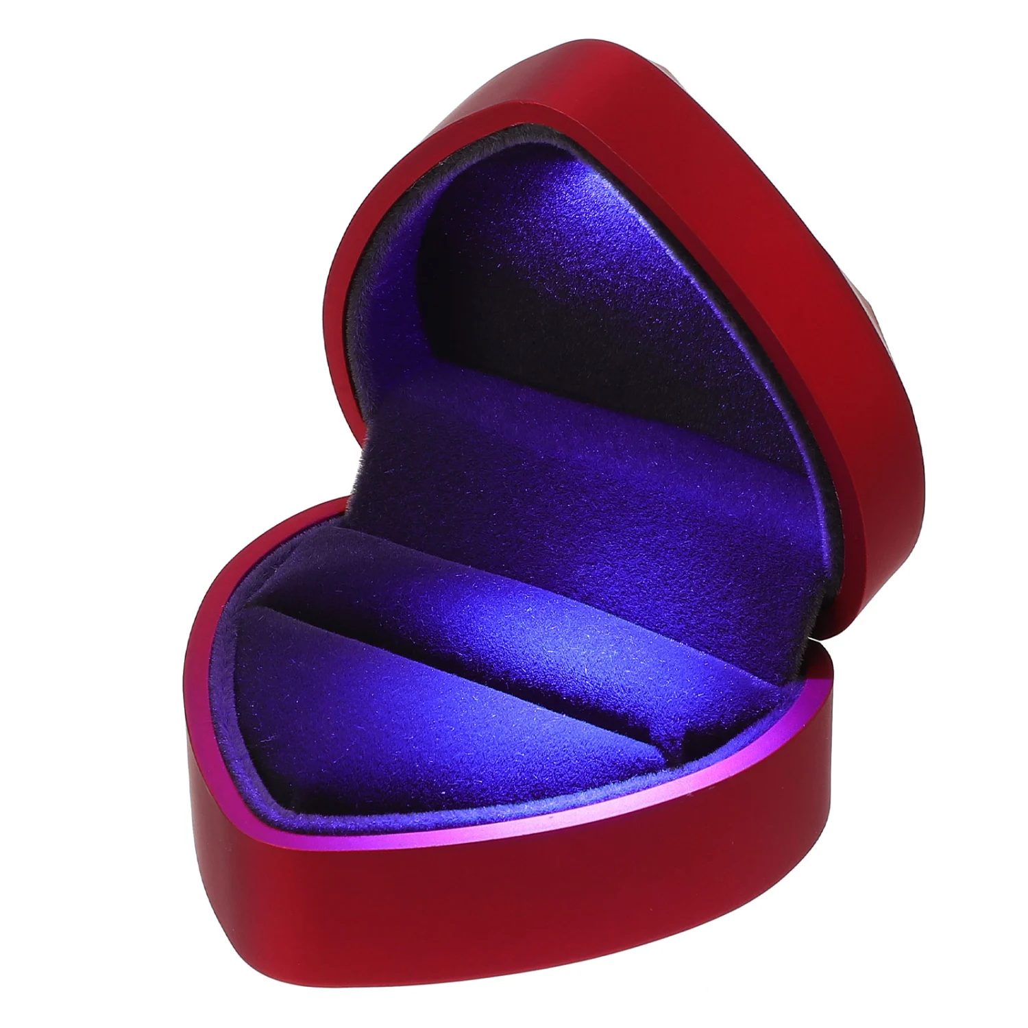 Plastic Box Jewelry Storage Box Heart Design LED Light Jewelry Box for Proposal
