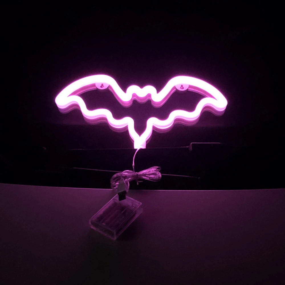 Bat Shaped LED Lamp USB Battery Box Dual Use Night Lamp Fashion Modeling Lamp Decorative Night Light Table Lamp for Home Party Living Room (Without Batteries)