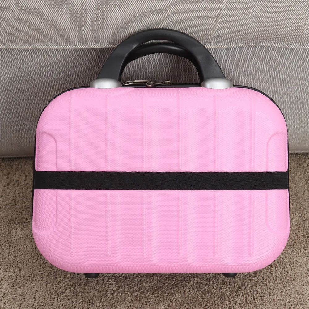 1PC Handle Cosmetic Case Travel Bag Multifunction Portable Storage Bag Makeup Pouch (Pink)