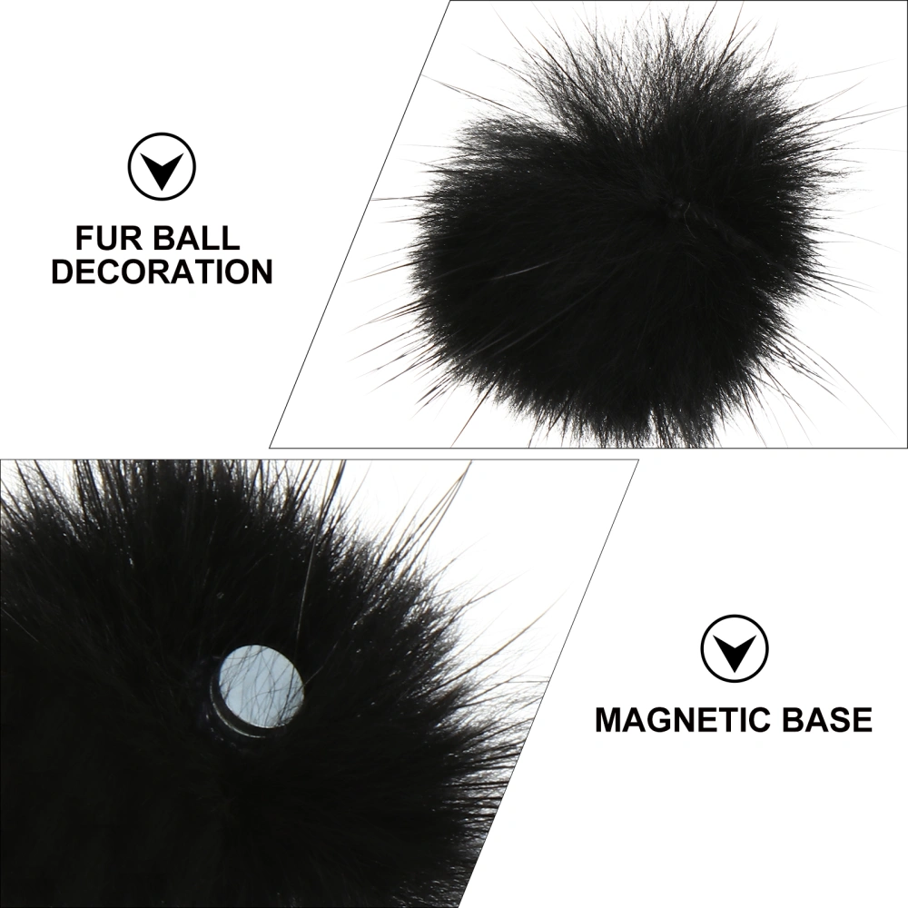 6pcs Fluffy Pompom Nail Decors Magnetic Nail Decorations Nail Art Supplies