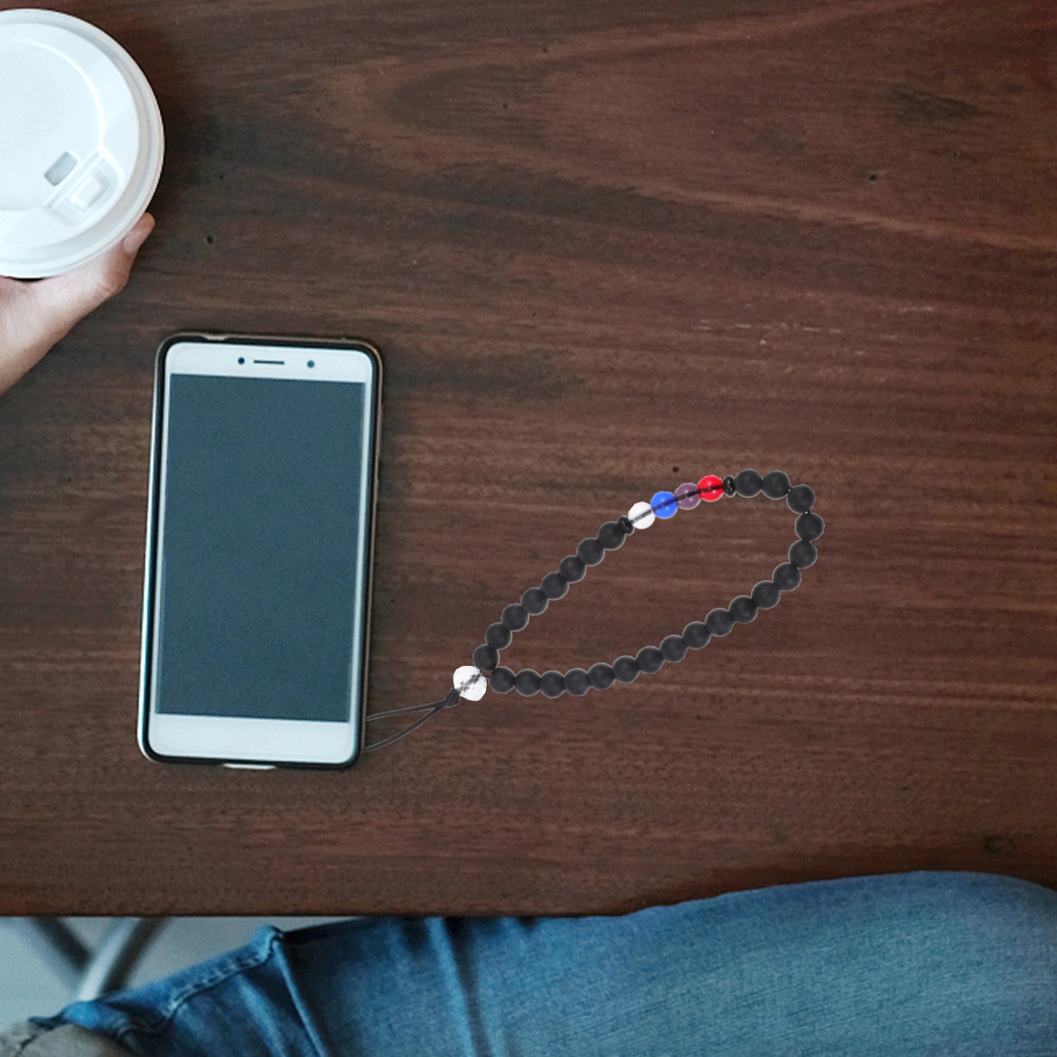 2Pcs Crystal Beads Phone Lanyard Decorative Beaded Phone Chain Phone Shell Decor