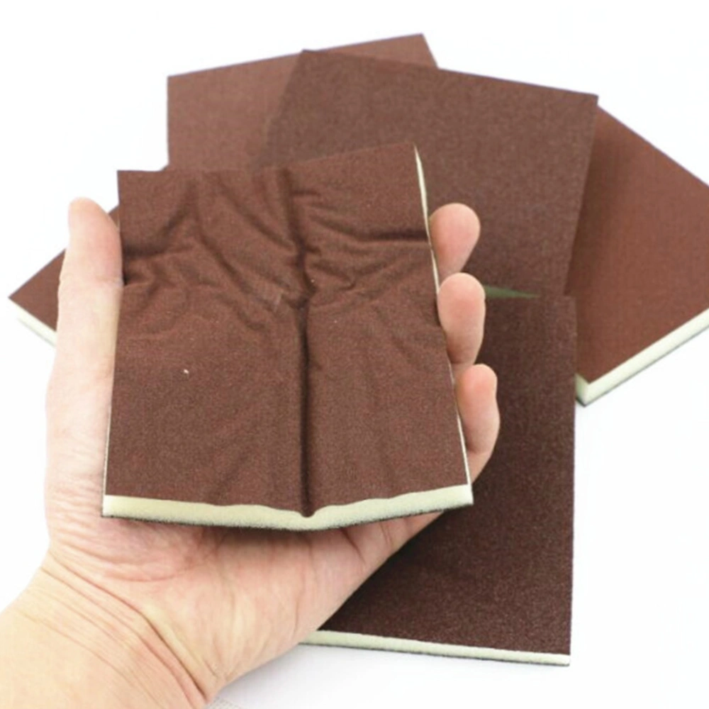 8Pcs Sanding Sponge Block Sponge Grinding Block Abrasive Pad Furniture Wall Floor Grinding Kitchen Cleaning Hand Tool(Brown)