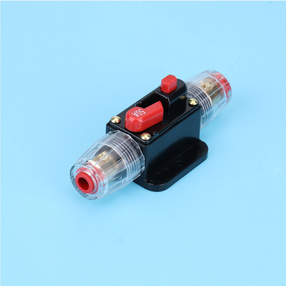 50A Auto Car Protection Stereo Switch Fuse Holders Inline Circuit Breaker Reset Fuse Inverter for Car Audio System Protection Device