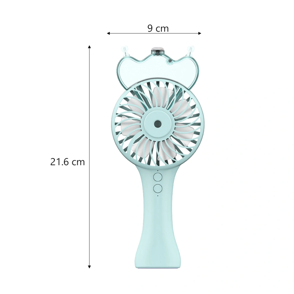 Portable Handheld Spray Fan Multifunction Mini Fan Water Spraying Fan for Outdoor Travel (Green)