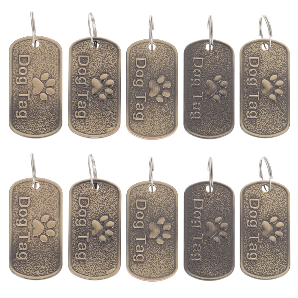 10pcs Alloy Footprint Shape Dog Tags Practical Pet ID Tags Pet Accessories