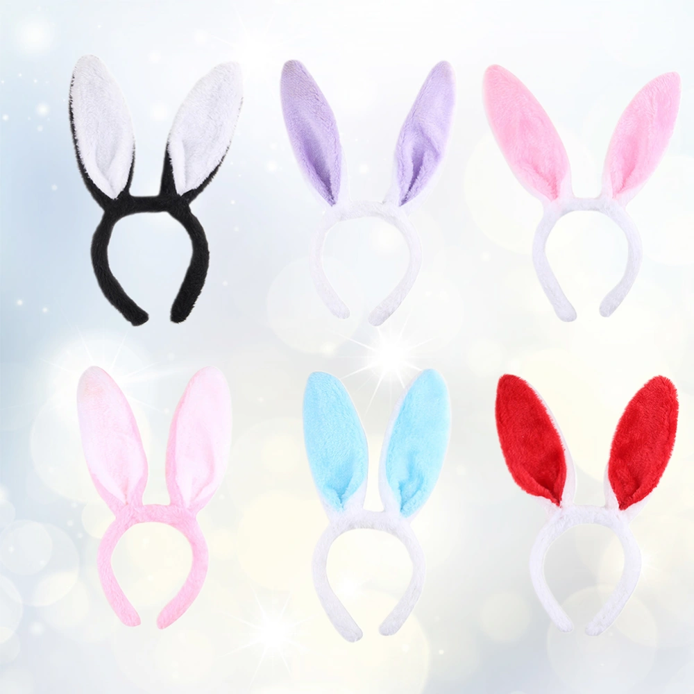 6pcs Plush Rabbit Ear Headband Children Hair Accessories Headwear for Kids Girls