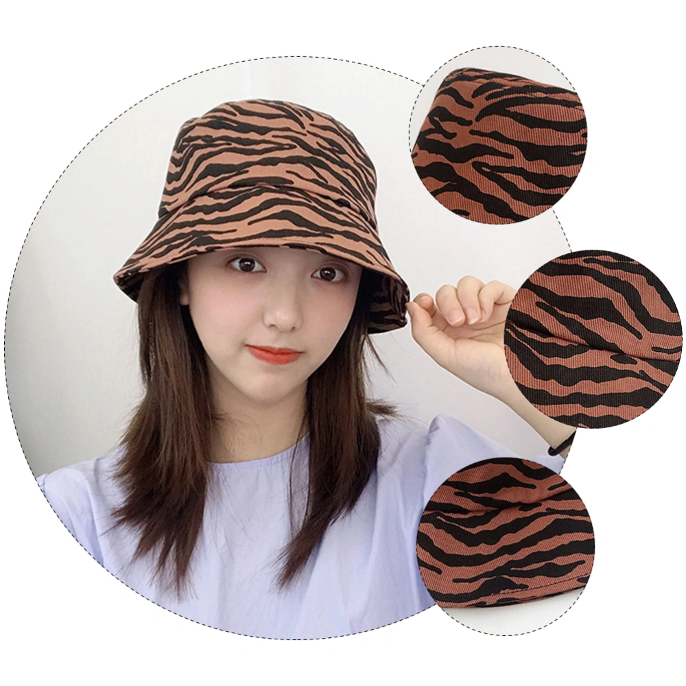 Sun Hat Breathable UV Protection Bucket Hat Zebra Stripe Summer Sunhat