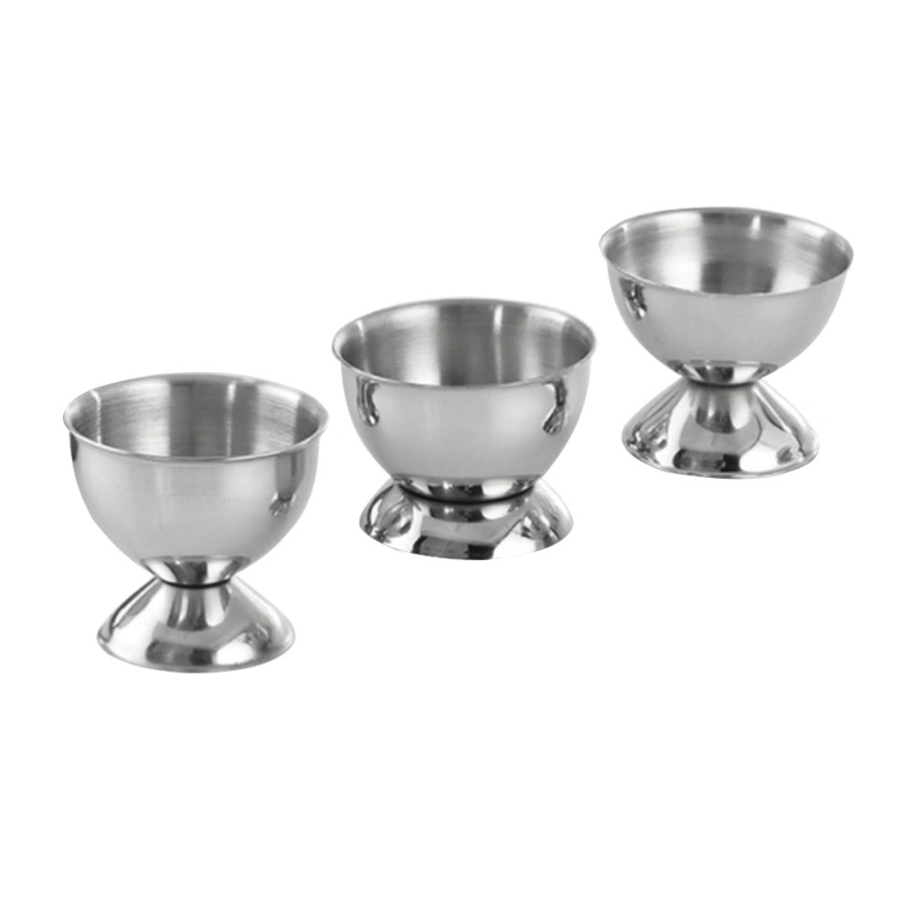 3pcs Metal Egg Cup Stainless Steel Egg Cup Steamed Egg Racks Kitchen Egg Cup Kitchen Supplies