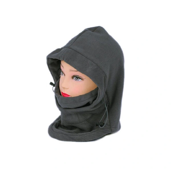 Outdoor Winter Thermal Fleece Full Face Mask Hat Neck Warmer (Grey)