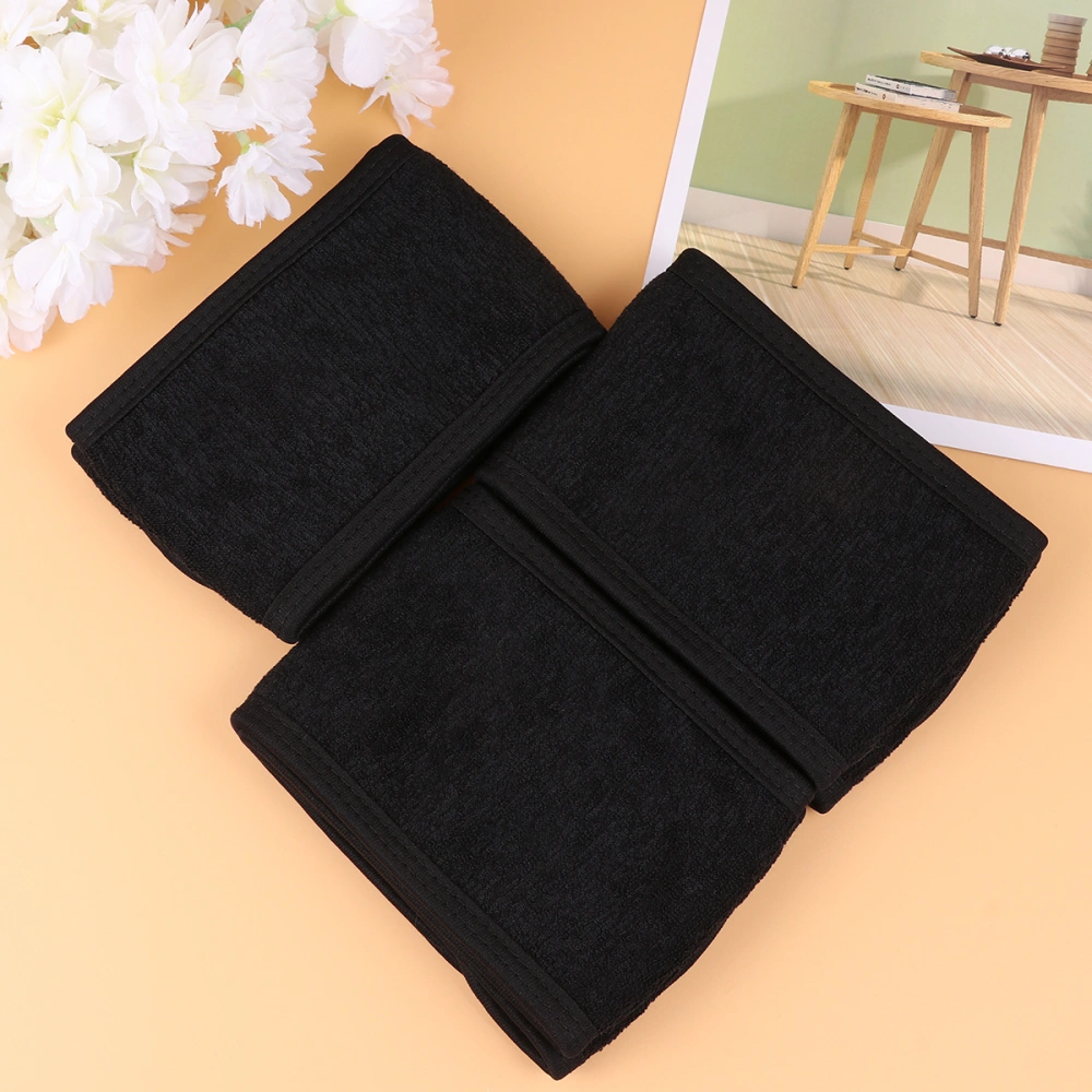 3PCS Simple Household Headbands Washing Face Makeup Hair Bands Adjustable Bathroom Headwear for Women Girls Black