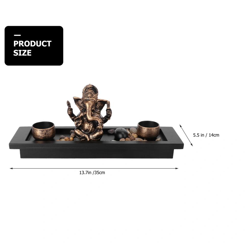 1 Set Hindu God Statue Ornament Elephant Buddha Sculpture Desktop Ornament