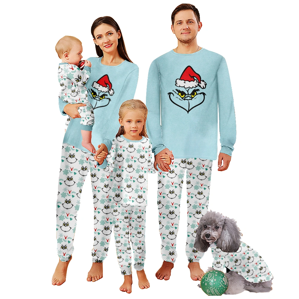 Grinch Pajamas Matching Family Pajamas Sets Christmas Print Top and Pants Sleepwear for Christmas