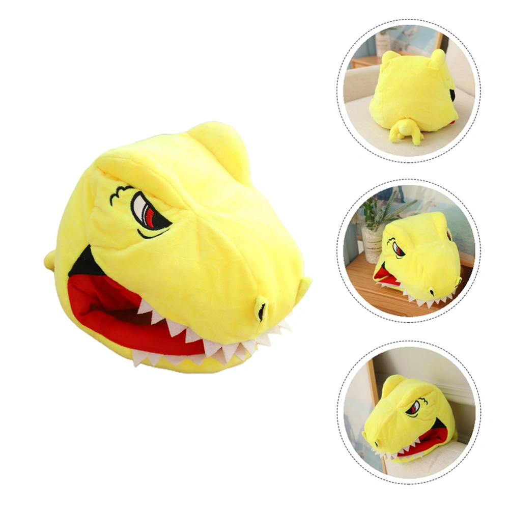 1pc Party Stylish Dinosaur Design Plush Hat Adorable Headdress Decor (Yellow)