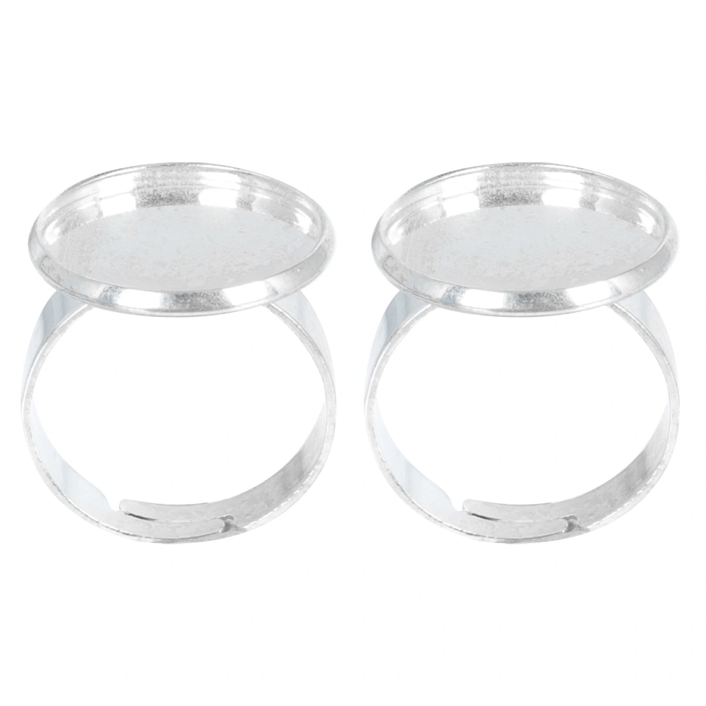 2Pcs Silver Plated Grafted Implant Eyelash Glue Metal Ring Cups for Home Salon