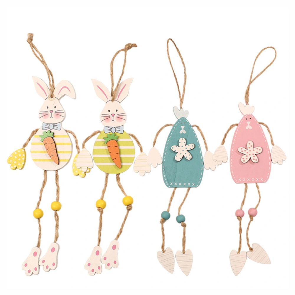 4pcs Easter Party Craft Pendant Festival Theme Decoration (Assorted Color)