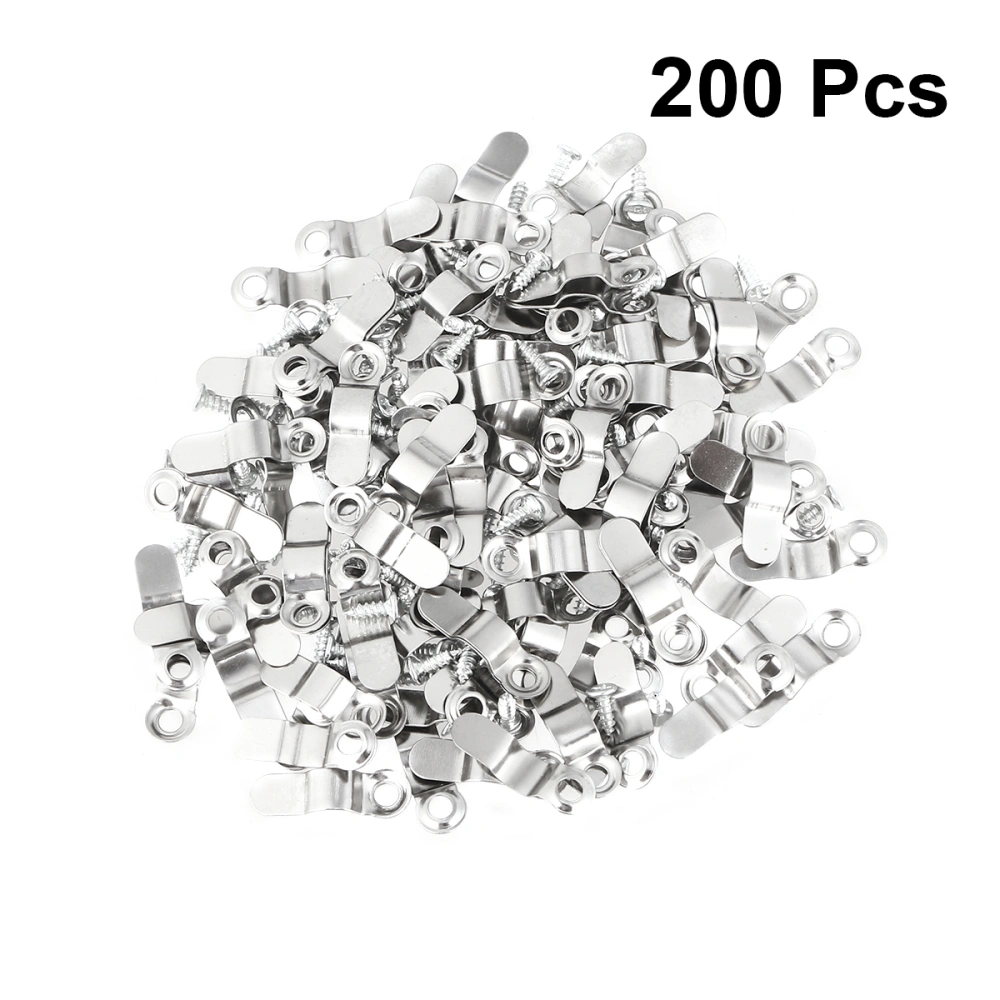 200pcs Photo Frame Arch Shape Photo Frame Back Plates Tablet Frame Locks for Decoration Brad Embellishment Buttons Diy Photo Album Frame Rotating Scrapbooking Locks with Hollow Rivets (Silver)