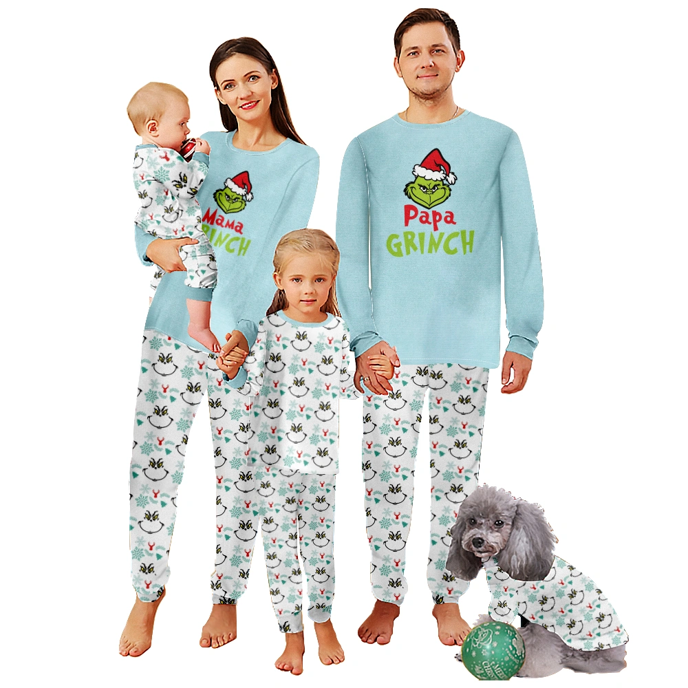 Grinch Family Pajamas Matching Family Pajamas Sets Christmas Sleepwear Top with Bottom Festival Party Sleepwear