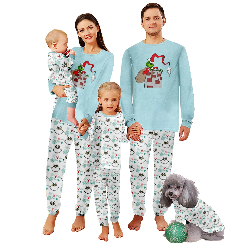 Grinch Matching Family Sleepwear Women's & Women's Plus Long Sleeve Top and Pants