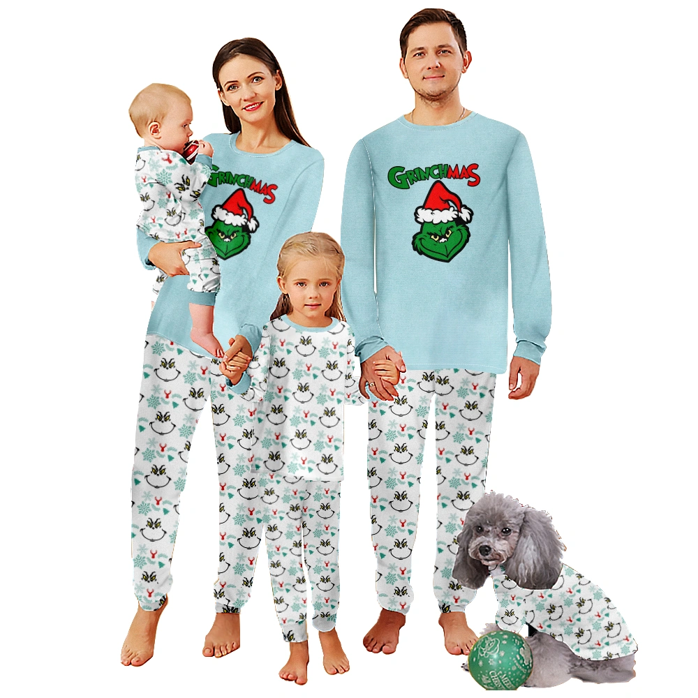 Grinch Family Matching Christmas Pajamas Set Grinch Elf Dad Mom Kids Baby Sleepwear Homewear