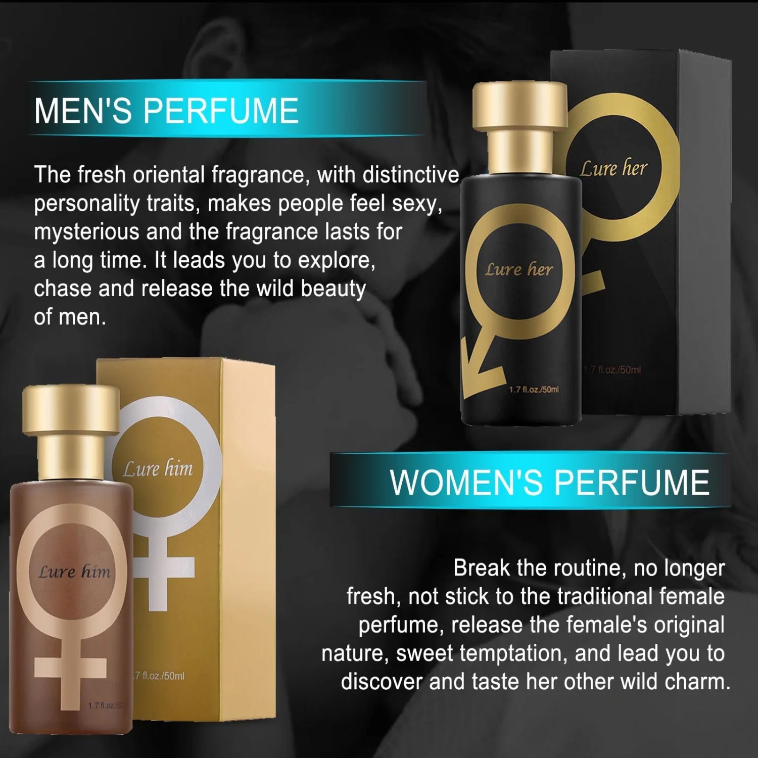 2 Pcs Men's Phermones that Attract Women Her 50ml