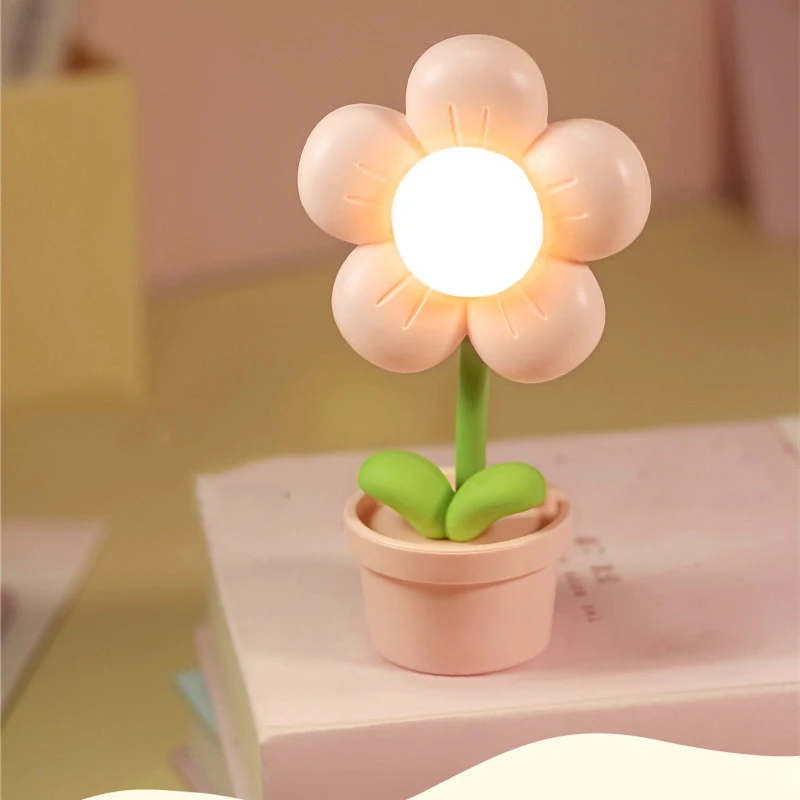 Mini Flower Small Night Lamp Cute Atmosphere Bedside Creative Home Decor Bedroom Ambient Lights