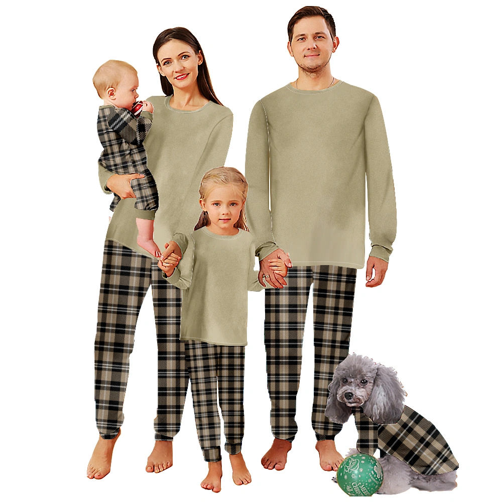 Christmas Family Matching Pajamas Set Grinch Long Sleeve Tops Pants Jammies Sleepwear Nightwear Outfits