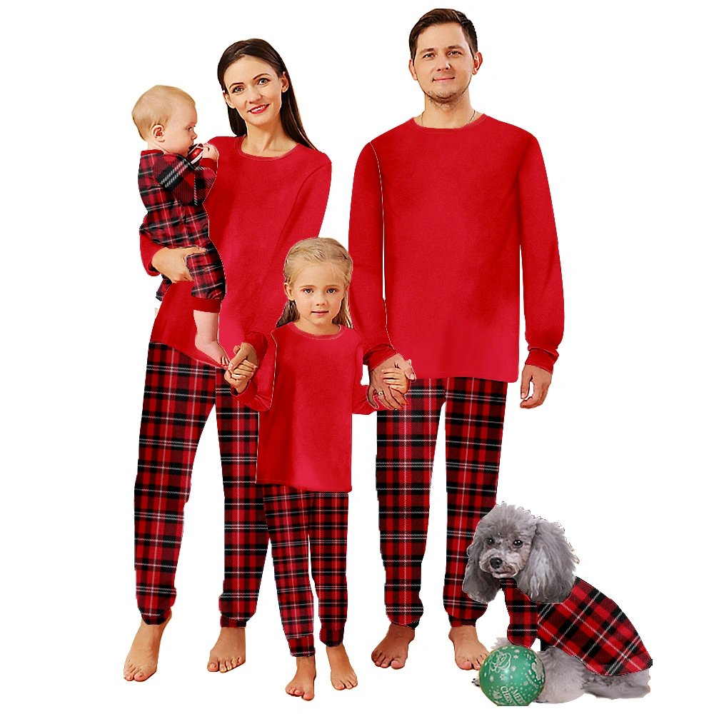 Christmas Family Pajamas Set Grinch Pattern Tops+Long Elastic Pants for Dad Mom Kids