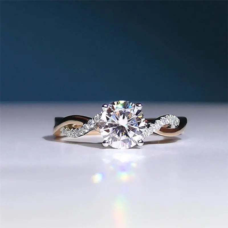 Girlfriend Wife Valentine's Gifts Silver Ring Bridal Zircon Diamond Elegant Rings