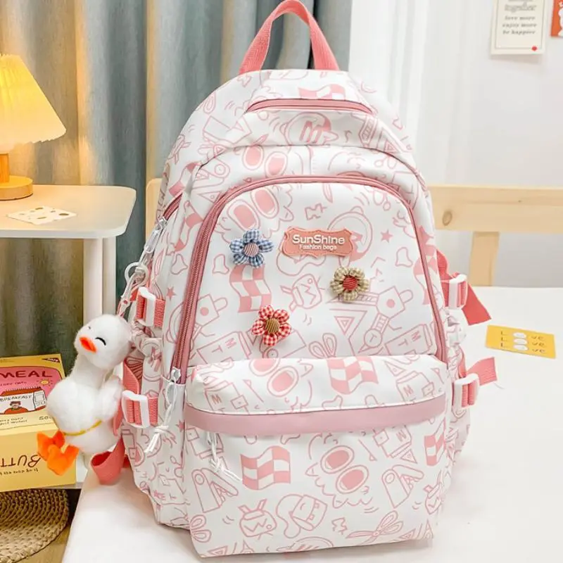 Spring New Backpack INS Style Cute Girl Junior High School Student Backpack Simple Small Fresh College Student Backpack