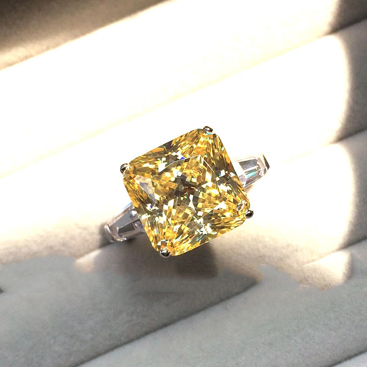 Super Flash Ascut Yellow Diamond Open Ring