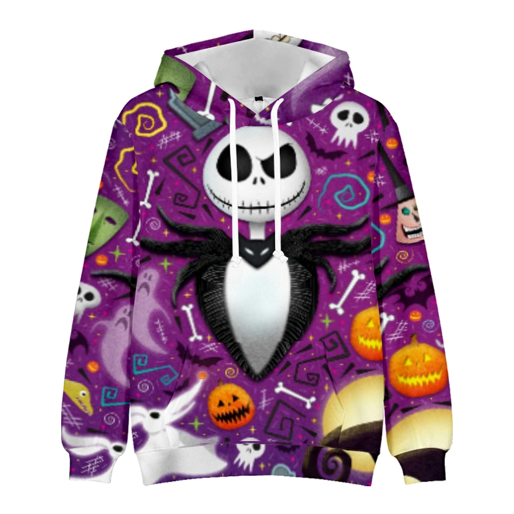 Hip Hop Printed Men's Hoodie "Christmas Nightmare Halloween Pumpkin King Skull" Hoodie and Pullover