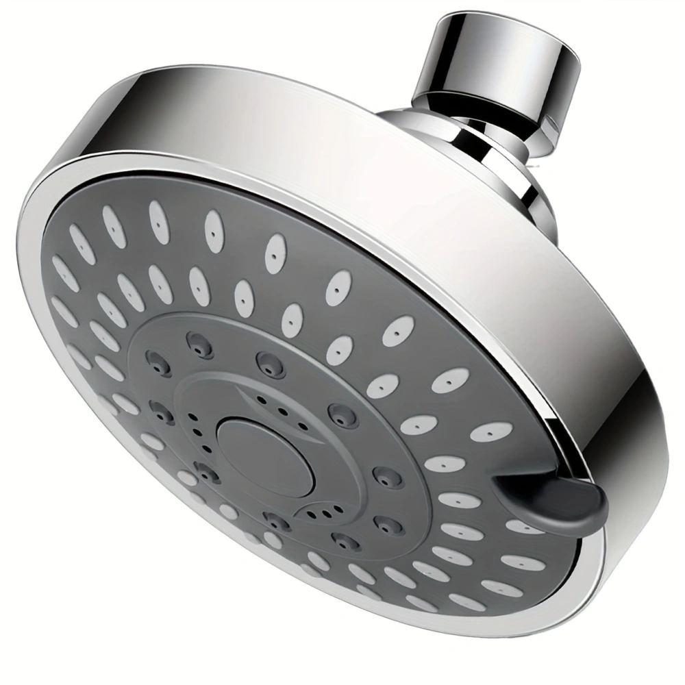 Shower Head High Pressure Rain Fixed Showerhead 5-Setting With Adjustable Metal Swivel Ball Joint - Relaxed Shower Experience Even At Low Water Flow & Pressure