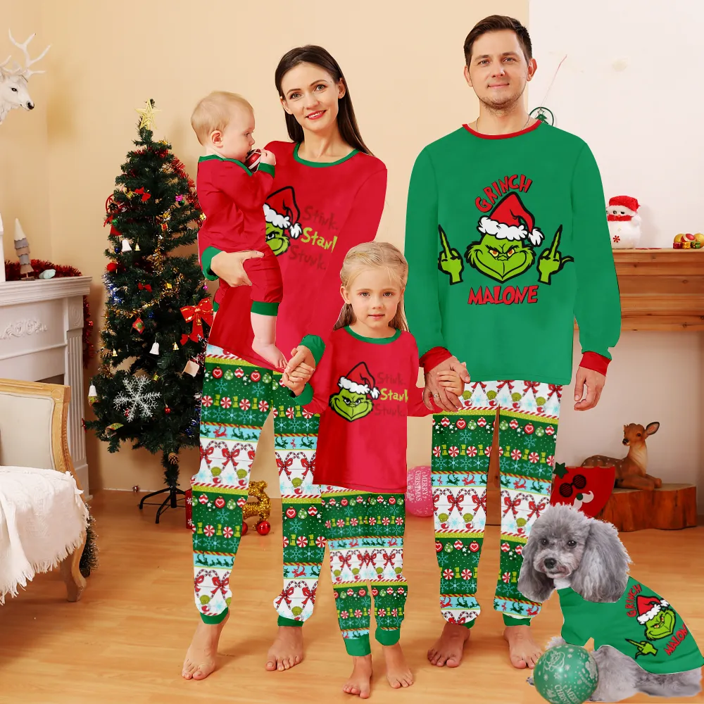 Christmas Grinch Pajamas For Family,Matching Pajamas For Couples,Christmas Pajama Bottoms For Family