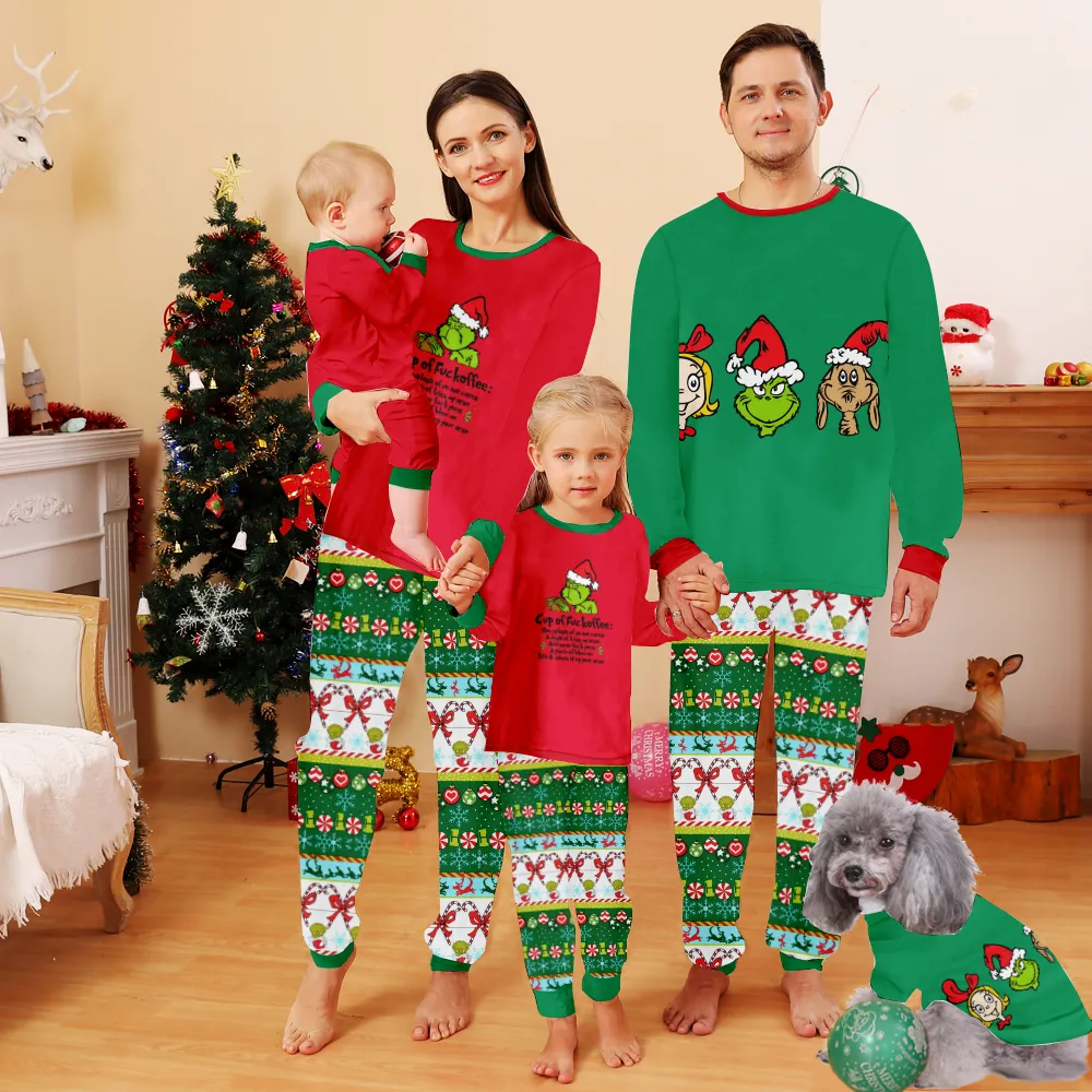 Christmas Grinch Pajamas For Family,Men'S Christmas Pajamas,Lounge Sets For Women