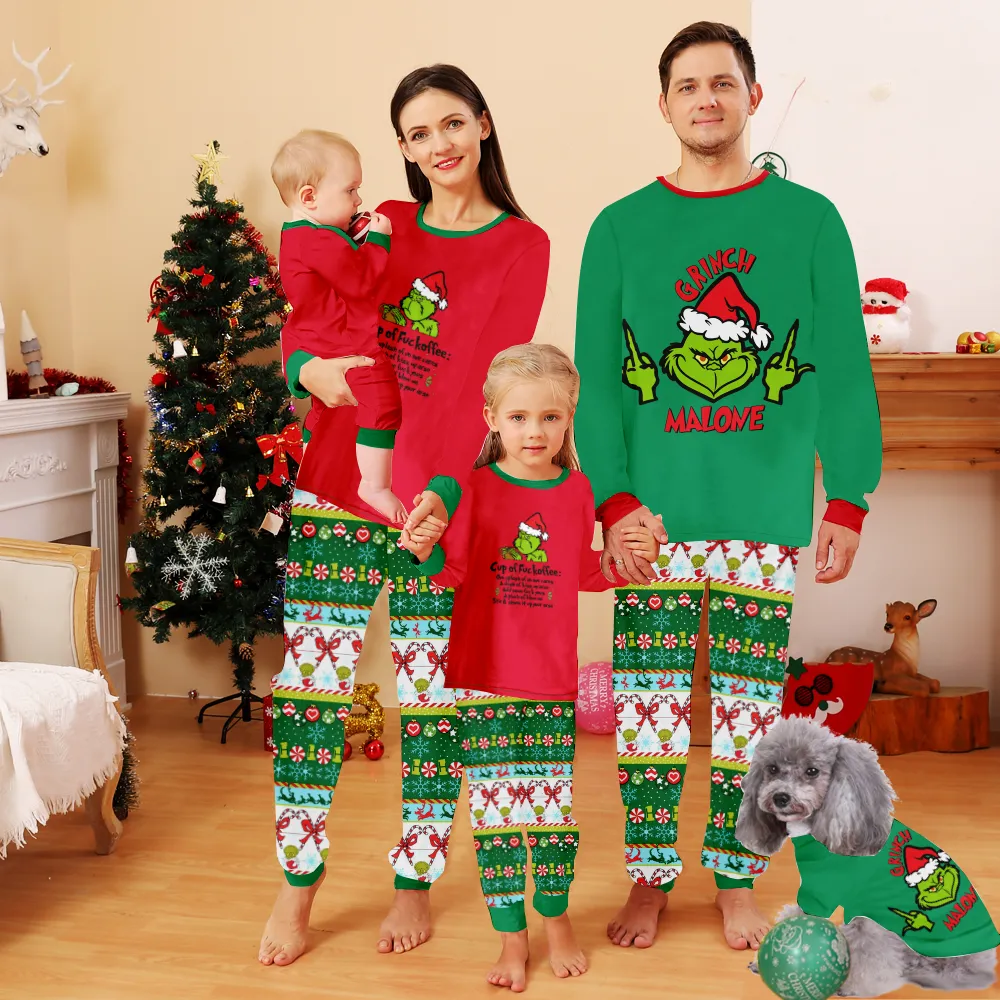 Christmas Grinch Pajamas For Family,Pajama Christmas FamilyMatching Christmas Pjs For Kids