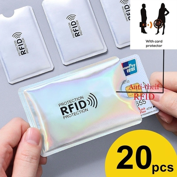 20 Pcs Aluminum Anti Rfid Reader Blocking Bank Credit Card Holder Protection New Rfid Card Case