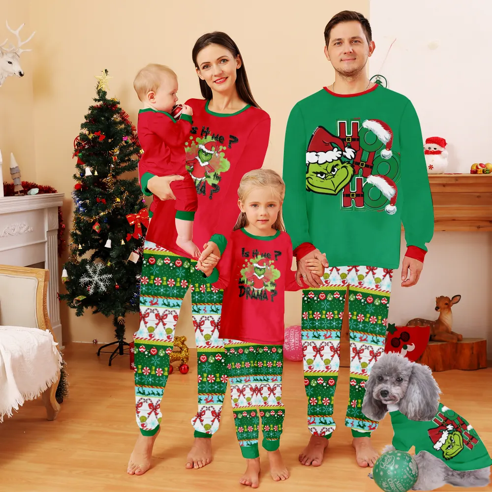 Christmas Grinch Pajamas For Family,Pijamas De Navidad Para Familia,Christmas Pjs For Girls