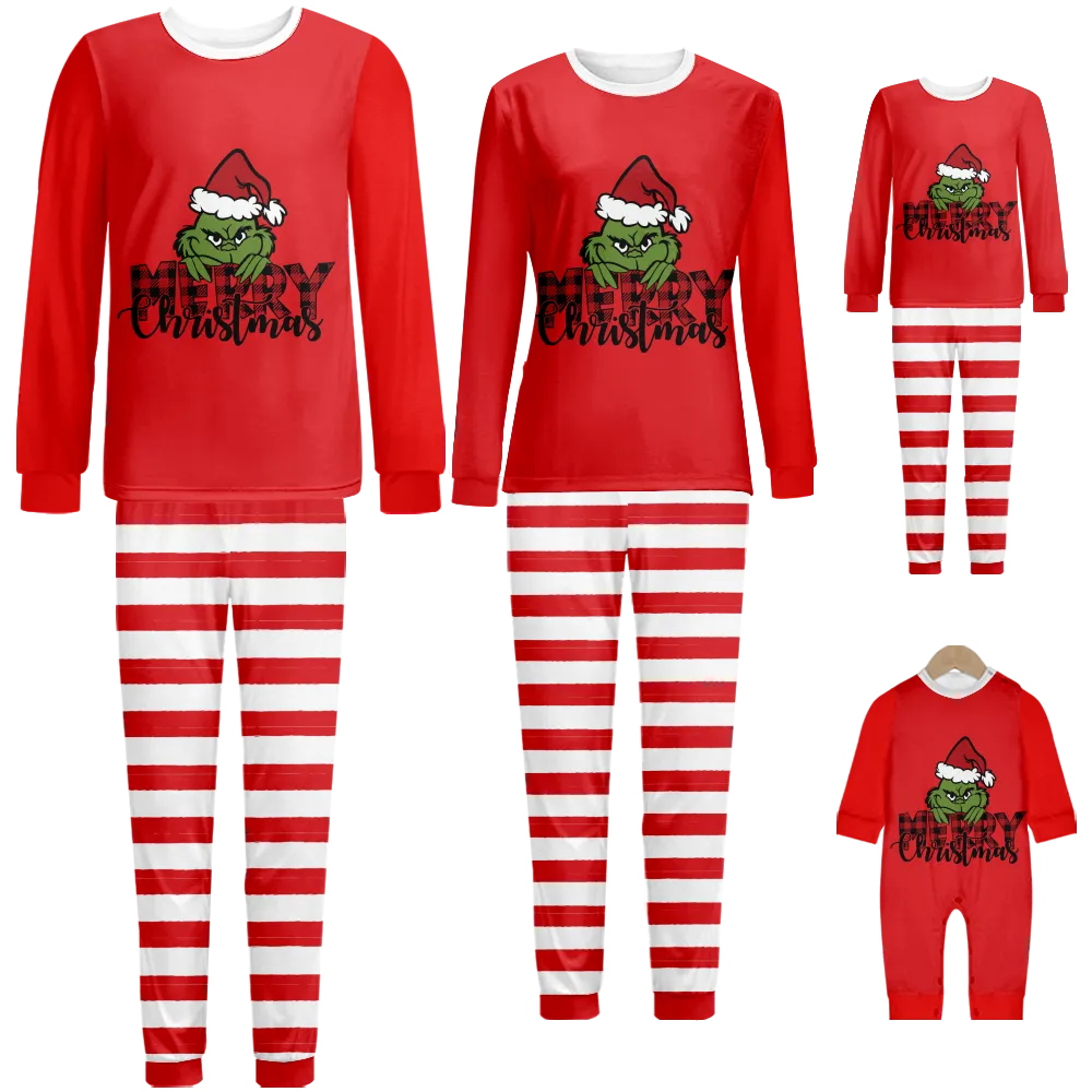 Grinch Matching Christmas Pjs For Family,Pajamas SetHoliday Family Pajamas Matching Sets