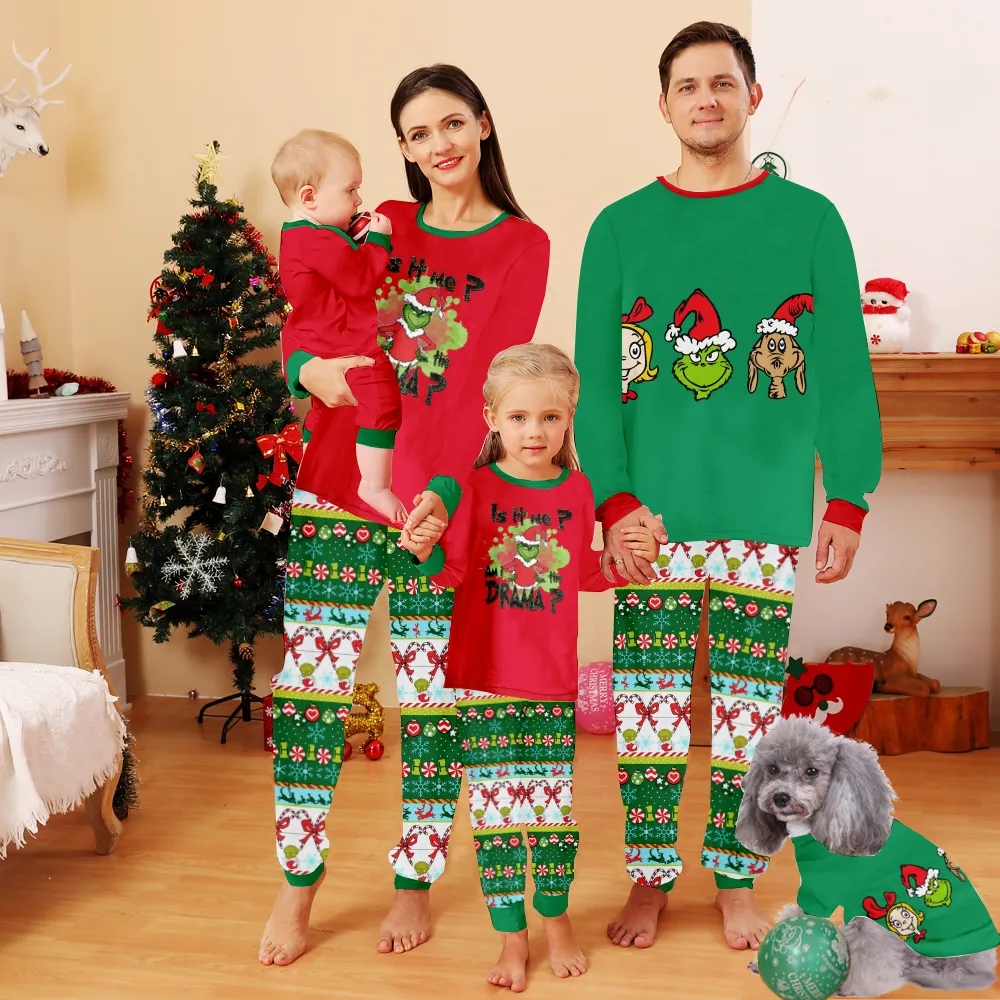 Christmas Grinch Pajamas For Family,Pijamas NavideñAs FamiliaresWoman Christmas Pajamas