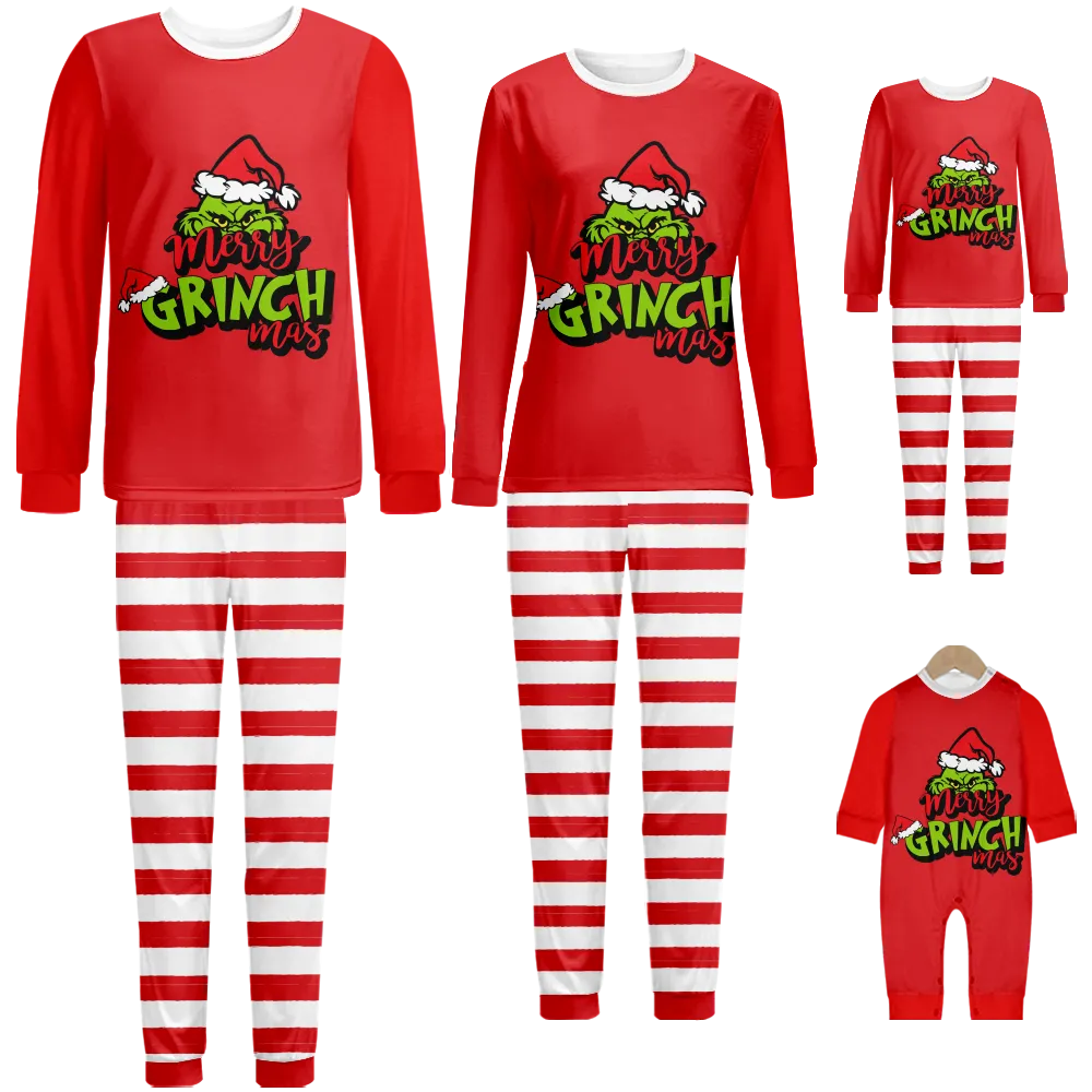 Grinch Matching Christmas Pjs For Family,Women Christmas Pajamas Set,Christmas Pajamas Baby