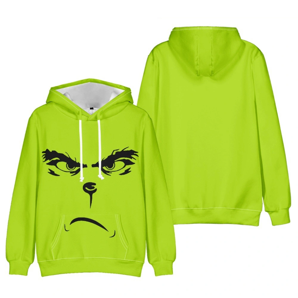 Unisex Christmas Grinch Hoodie Sweatshirts Casual Printed Kangroo Pocket Pullover