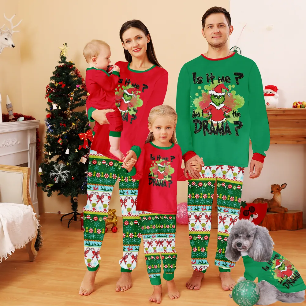 Christmas Grinch Pajamas For Family,Pijama Navidad Familiar,Matching Kids Christmas Pajamas