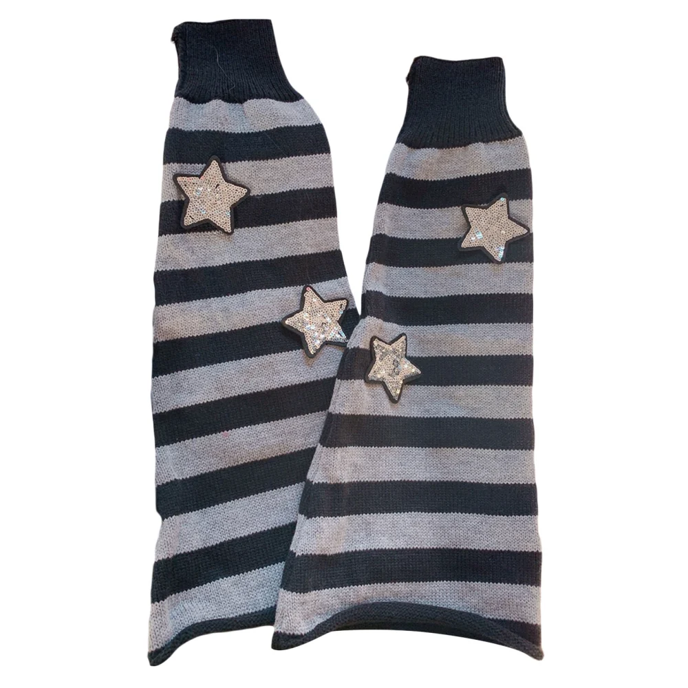 Women Leg Warmers Star Striped Print Tube Breathable Spring Socks 