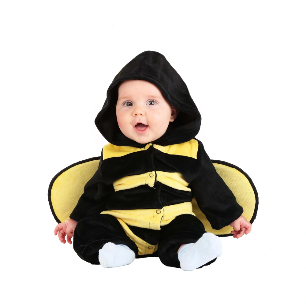 Halloween Baby Animal Costume Winter Warm Bumble Bee Costume Hooded Romper Cosplay Jumpsuit