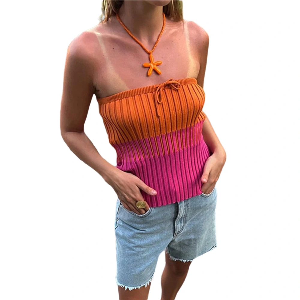 Women's Sleeveless Off Shoulder Bandeau Tops Summer Streetwear